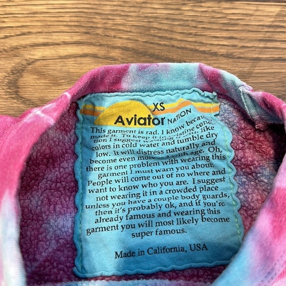 Aviator Nation Tie Dye Crewneck Sweatshirt - Picture 3 of 4
